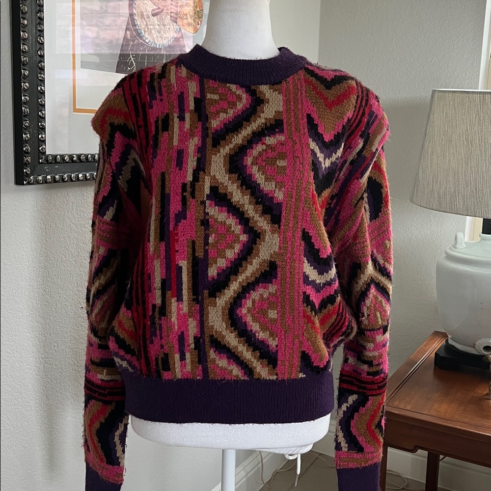 FARM Rio Stripe Patchwork Knit Sweater Small - Picture 4 of 4